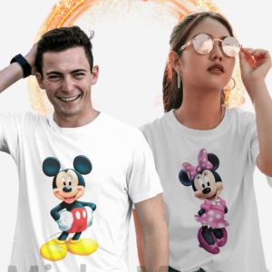 Single Side Couple Printed T-shirt - Mickey Mouse