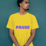 Single Side Couple Printed T-shirt - Play And Pause