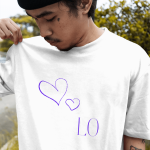 Single Side Couple Printed T-shirt - Love