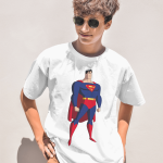 White T-Shirt Printed - Superman Printed T-Shirt.