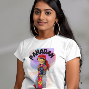 Women's Round Neck Pahadan Printed T-shirt