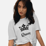 Single Side Couple Printed T-shirt - King And Queen