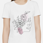 Single Side Printed T-shirt - Girl With Flower