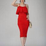 Ruffle design bodycon dress