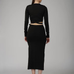 Black crop top & skirts party wear dress for women