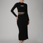 Black crop top & skirts party wear dress for women