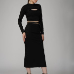 Black crop top & skirts party wear dress for women