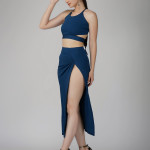 Aqua blue two piece dress for women