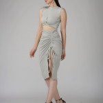 Grey bodycon coctail party dress