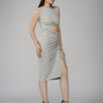 Grey bodycon coctail party dress