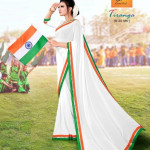 Tiranga Plain Georgette Saree