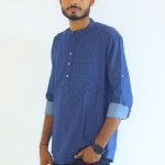 Men's Pure Cotton Regular Fit Blue jeans color Full Sleeve Kurta For Men