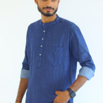 Men's Pure Cotton Regular Fit Blue jeans color Full Sleeve Kurta For Men