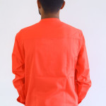 Men's Pure Cotton Regular Fit Orange color Full Sleeve Kurta For Men