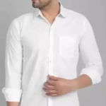 Men's Pure Cotton Regular Fit White Regular Full Sleeve Shirt For Men